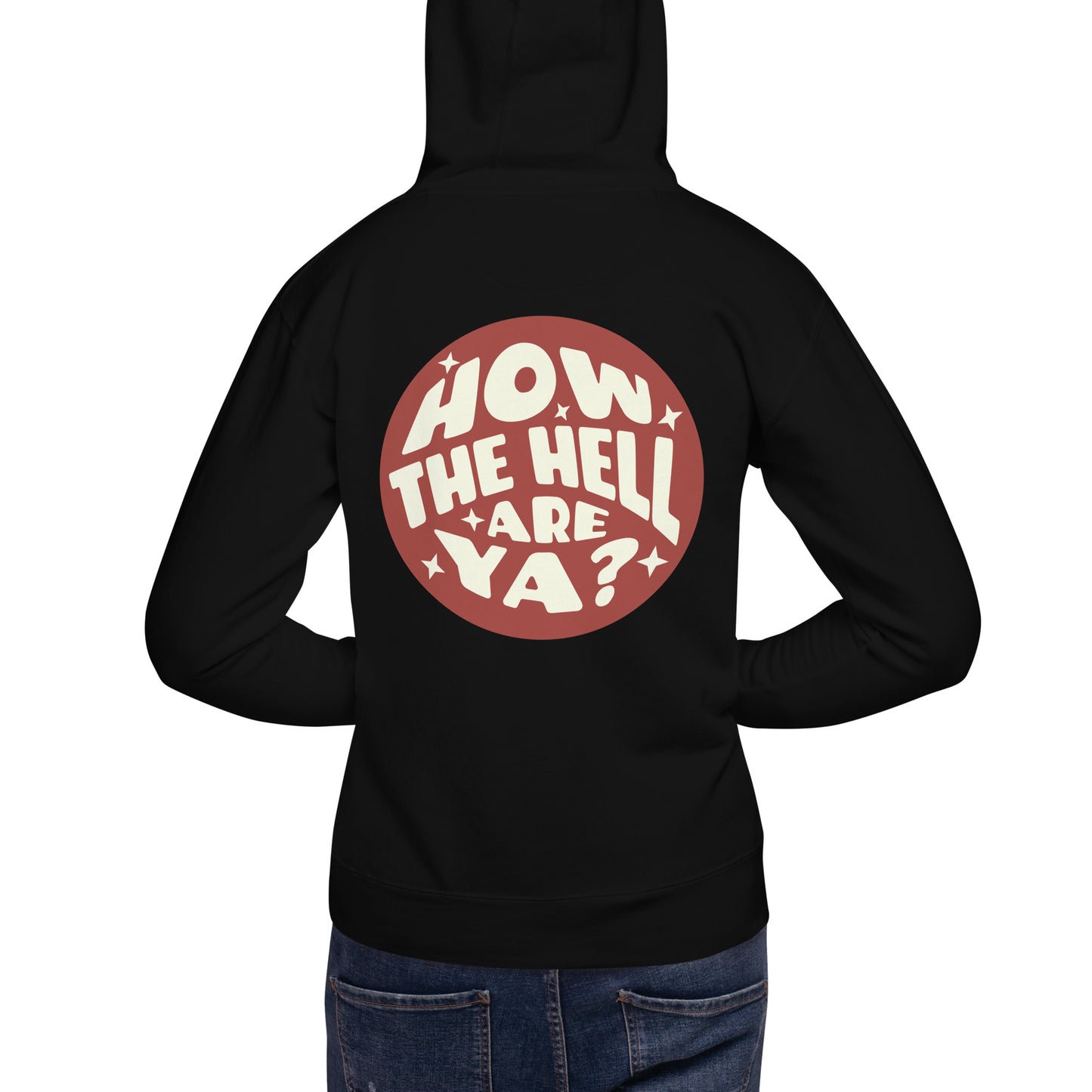 Circle Black Hoodie- Red